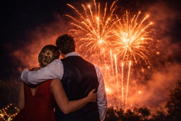 feu d'artifice pour un mariage